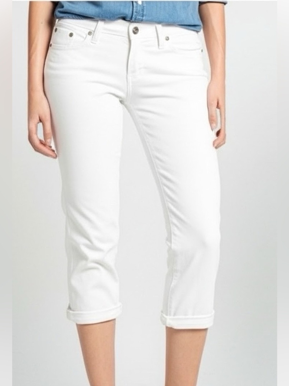 LUCKY BRAND Sweet Crop Curvy Fit Mid Rise Flap Pockets Pearl Jean--NWT--8/29